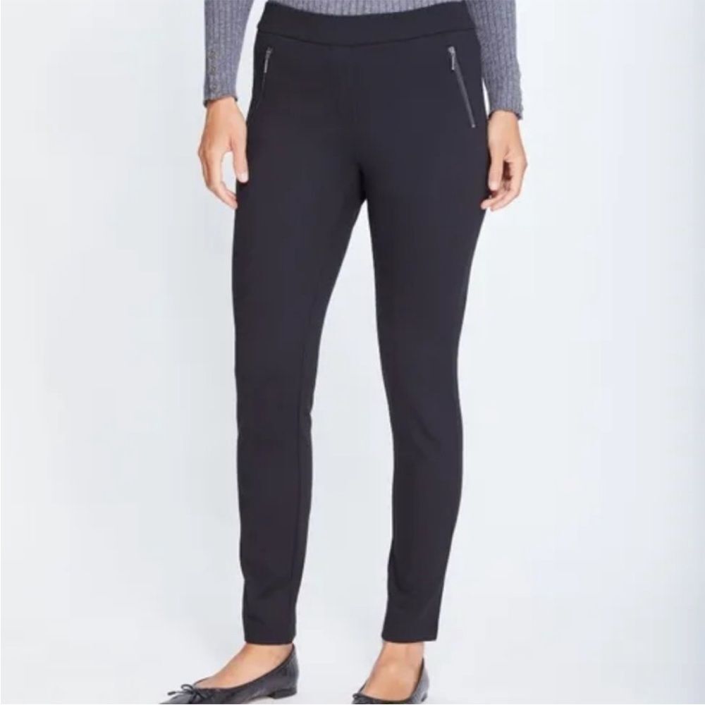 J. McLaughlin Ross Pant Pull On Stretch Tapered Elastic Waist Zipper Pocket 2